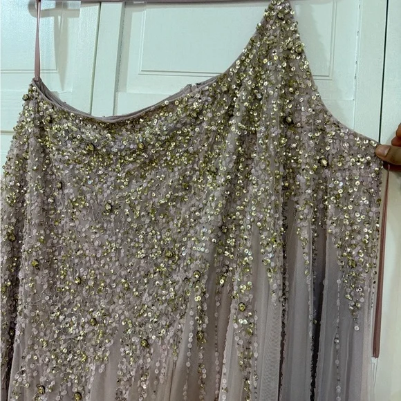 NWT Mac Duggal 9224 Pink One Shoulder Embellished Trapeze A Line Gown Size 14 - Picture 13 of 17